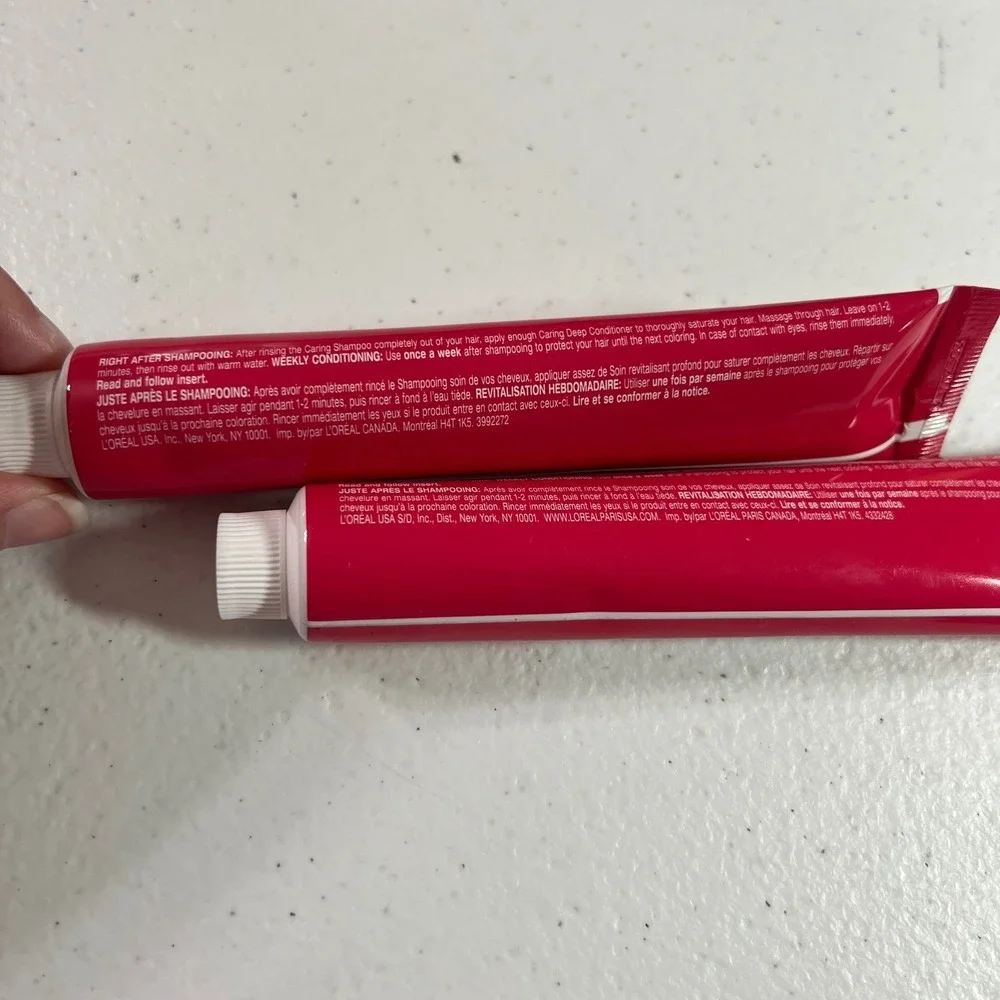 Lot of 2 L'Oreal Excellence Creme 4 Caring Deep Conditioner Tubes 1.86 oz